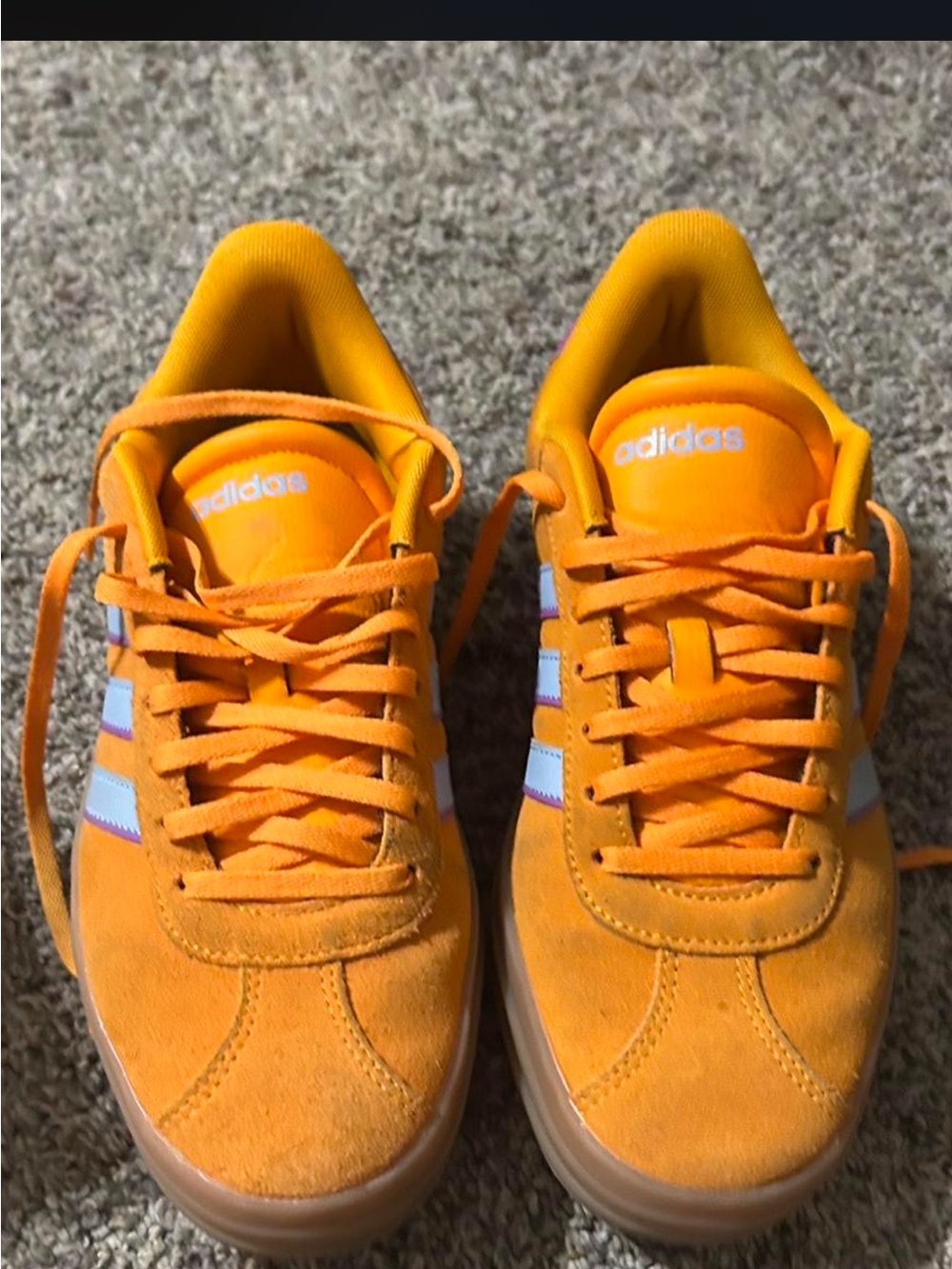 Adidas Campus Orange Suede Low-Top Platform Sneakers